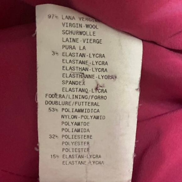 Armani Collezioni Pink Wool Single Button Long Sleeve Blazer Coat Jacket Size 10 - Picture 5 of 5